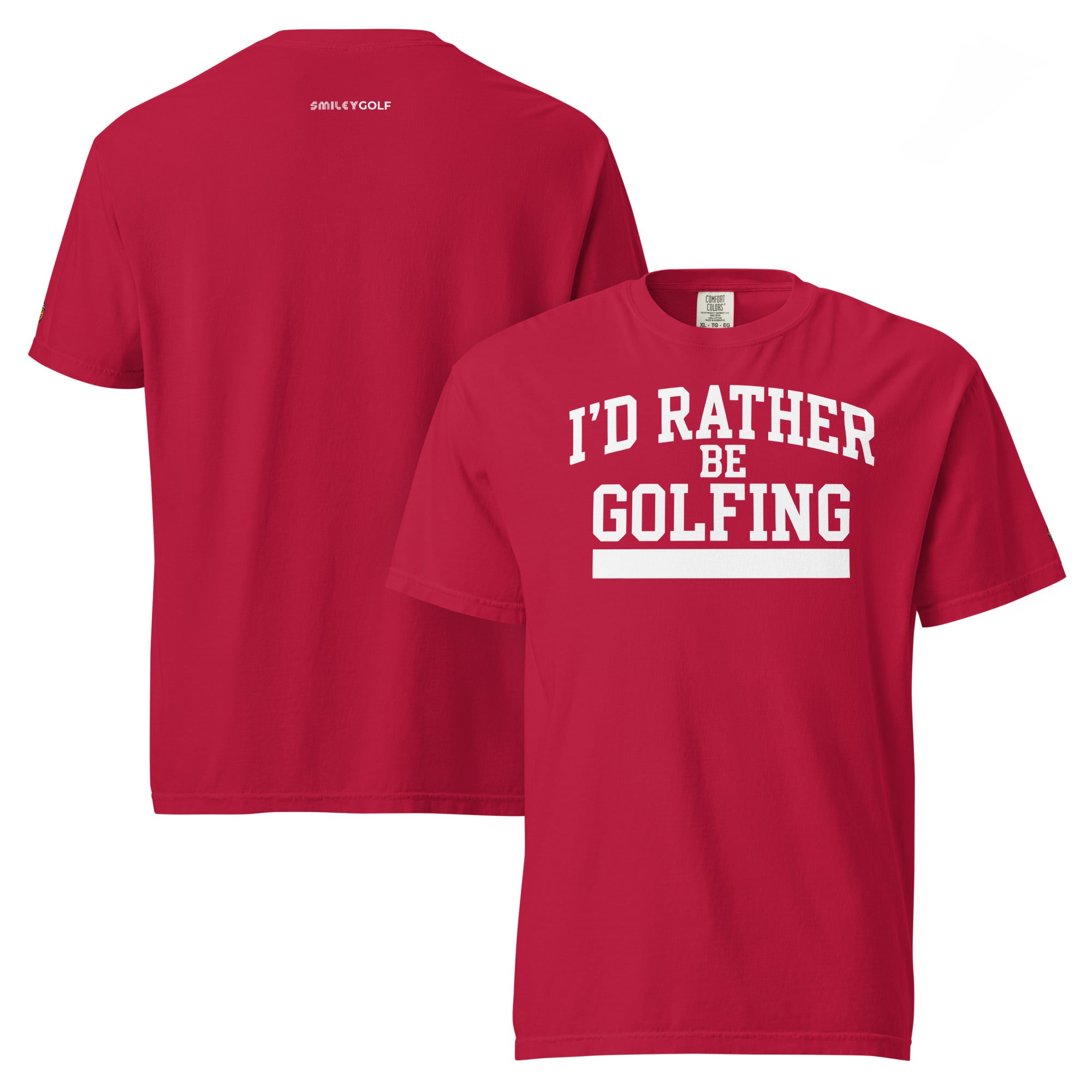 I'D RATHER BE GOLFING - VARSITY unisex garment-dyed heavyweight t-shirt