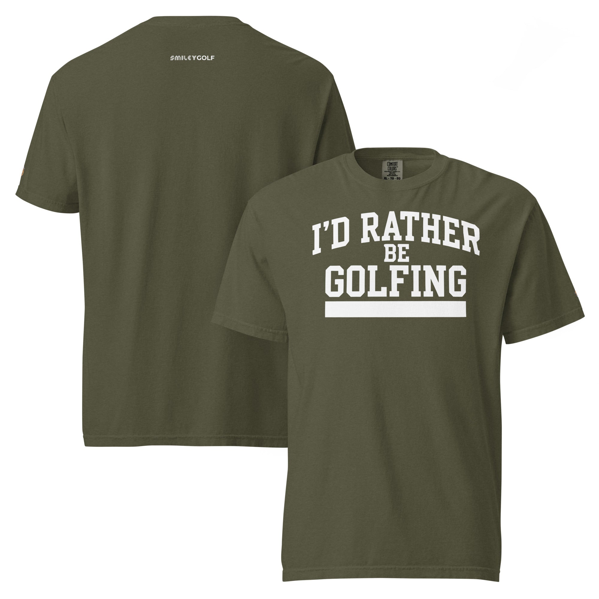 I'D RATHER BE GOLFING - VARSITY unisex garment-dyed heavyweight t-shirt