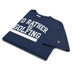 'I'D RATHER BE GOLFING' VARSITY + ICON + SMILEY GOLF on unisex t-shirts - Graphite
