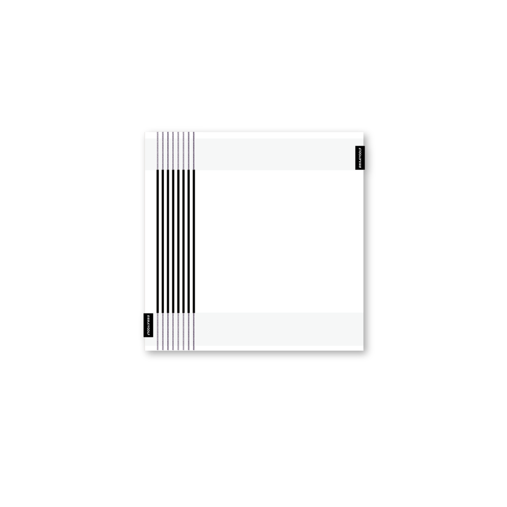 Smiley Golf - Players Cotton Terry Towel - White with Black Stripes - 18x18 inches
