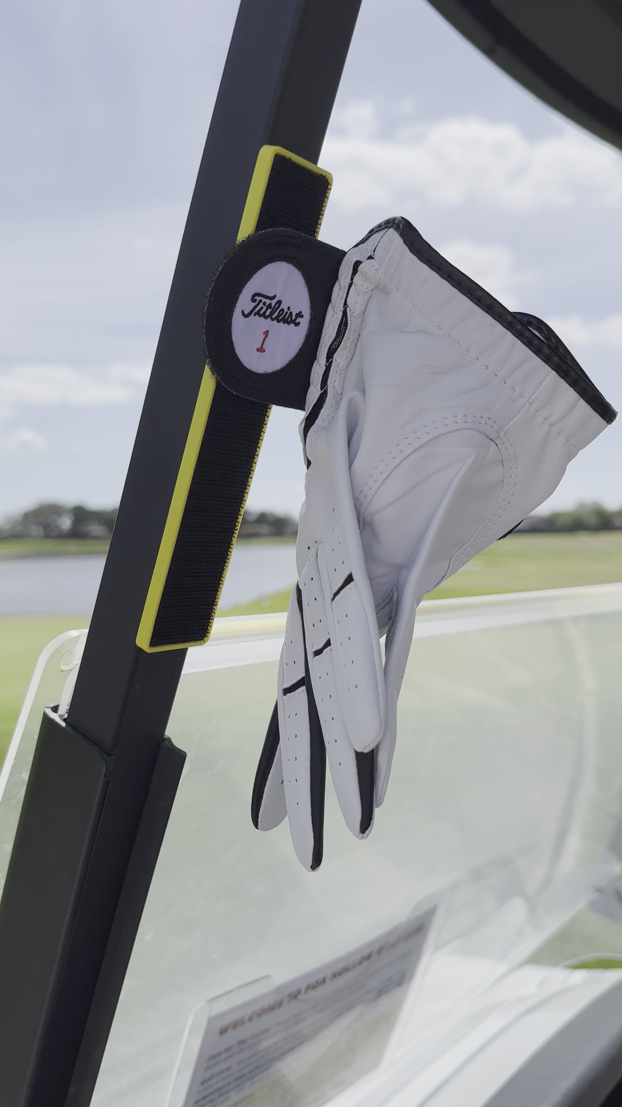 THE SMILEY PORTABLE MAGNETIC GLOVE HOLDER FOR GOLF CARTS (glove not included)