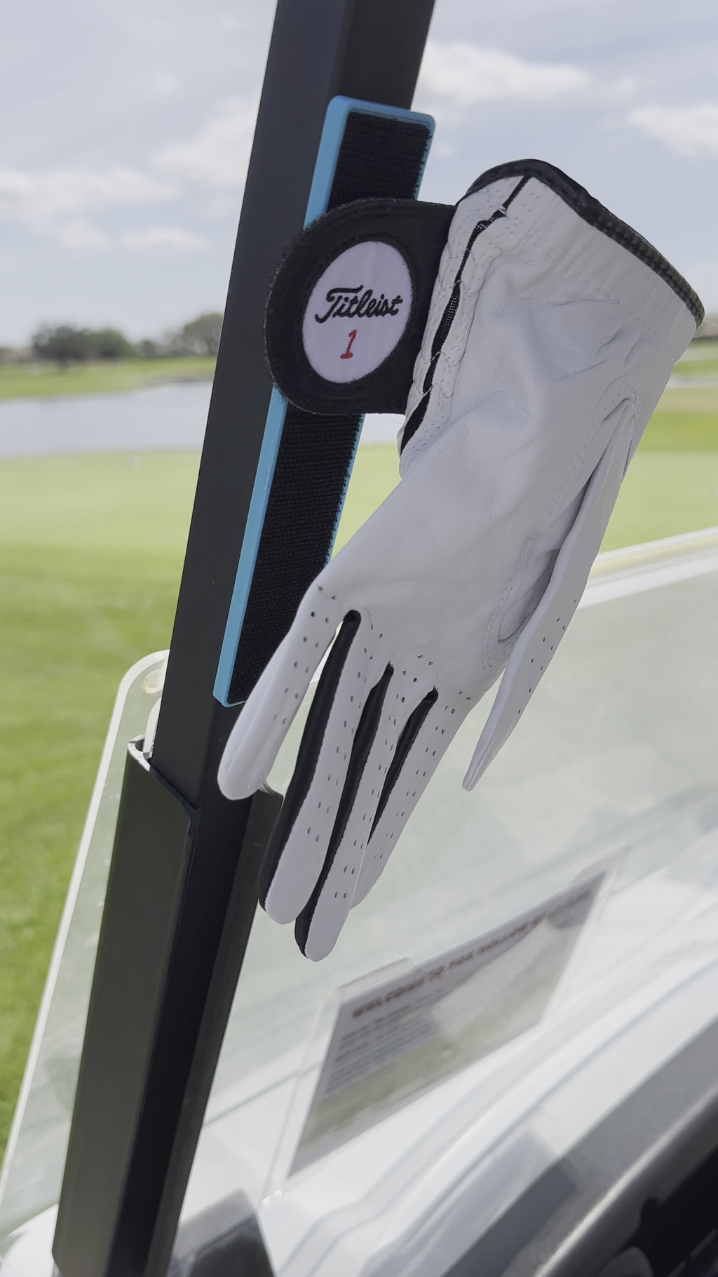 THE SMILEY PORTABLE MAGNETIC GLOVE HOLDER FOR GOLF CARTS (glove not included)